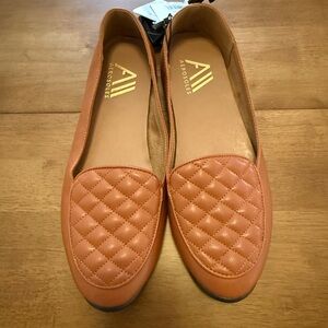 Aerosoles Quilted Ballet Flats Cognac Brown Women’s 9.5 Comfort Shoes NWT